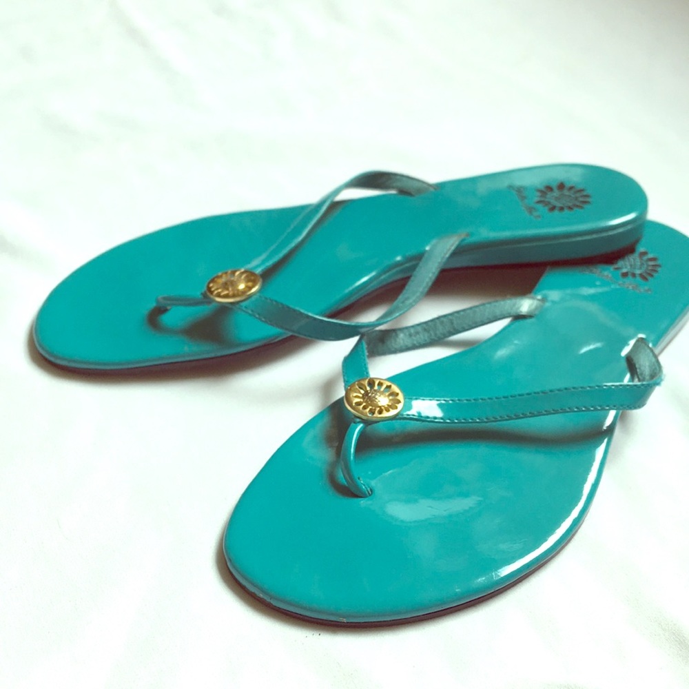 Yellow Box Turquoise Sandals
